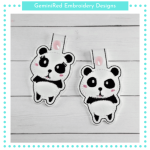 Mr. Panda Key Fob {Eyelet & Snap}