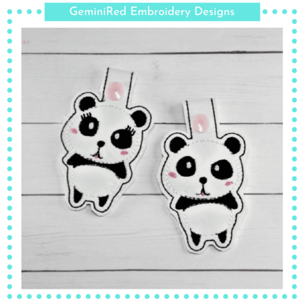 Mr. Panda Key Fob {Eyelet & Snap}