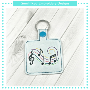 Music Notes Key Fob {Eyelet & Snap}