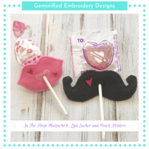 In The Hoop Mustache & Lips Sucker Holders {Three Sizes}