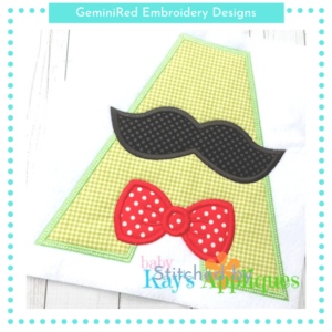 Mustache and Bow Tie Alpha {Four Sizes}