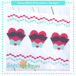 Mustache Hearts Faux Smock {Three Sizes}