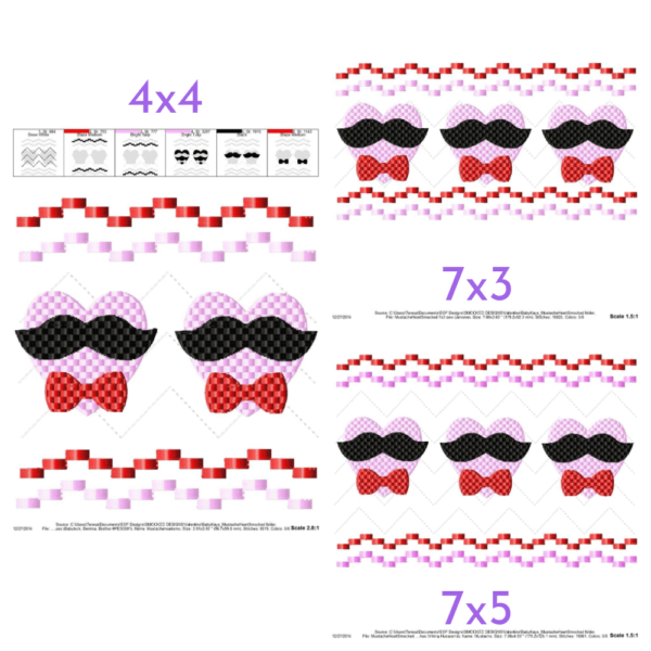 Mustache Hearts Faux Smock {Three Sizes} - Image 2