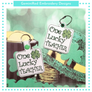 One Lucky Teacher Key Fob {Eyelet & Snap}