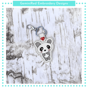 Panda Key Fob {Eyelet & Snap}