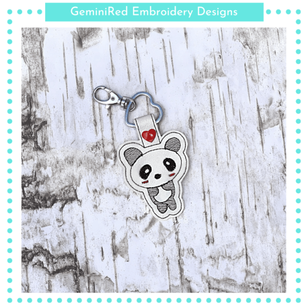 Panda Key Fob {Eyelet & Snap}