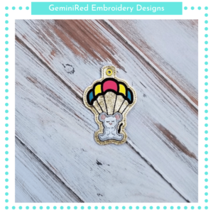 Parachute Mouse Appliqué Key Fob {Eyelet & Snap}