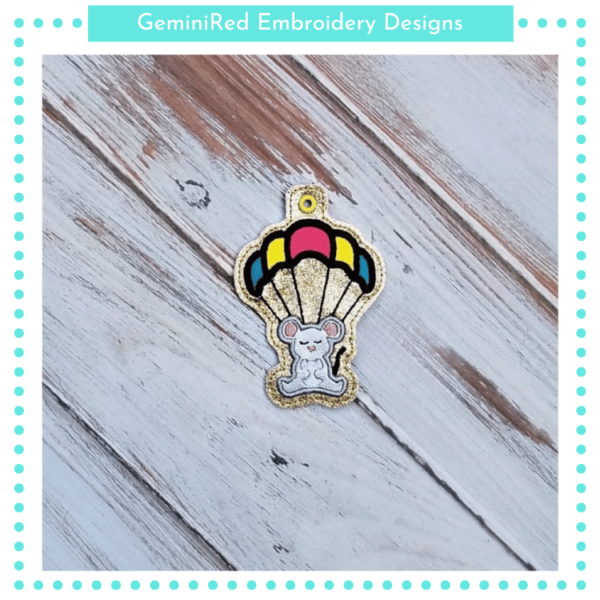 Parachute Mouse Appliqué Key Fob {Eyelet & Snap}