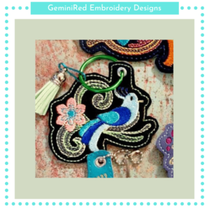 Paradise Bird 1 Key Fob {Eyelet & Snap}