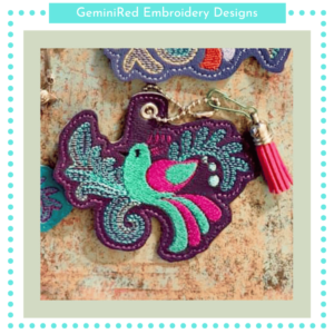 Paradise Bird 2 Key Fob Set {Eyelet & Snap}