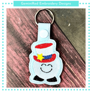 Patriotic Dot Key Fob {Eyelet & Snap}