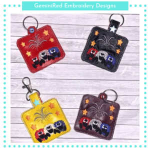 Patriotic Dots Key Fob {Eyelet & Snap}