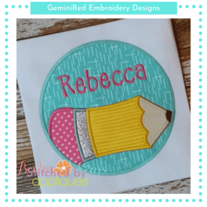 Pencil in Circle Frame {Four Sizes}