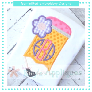 Pencil with Flower {Four Sizes}