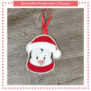 Penguin Face Appliqué Ornament {4x4}