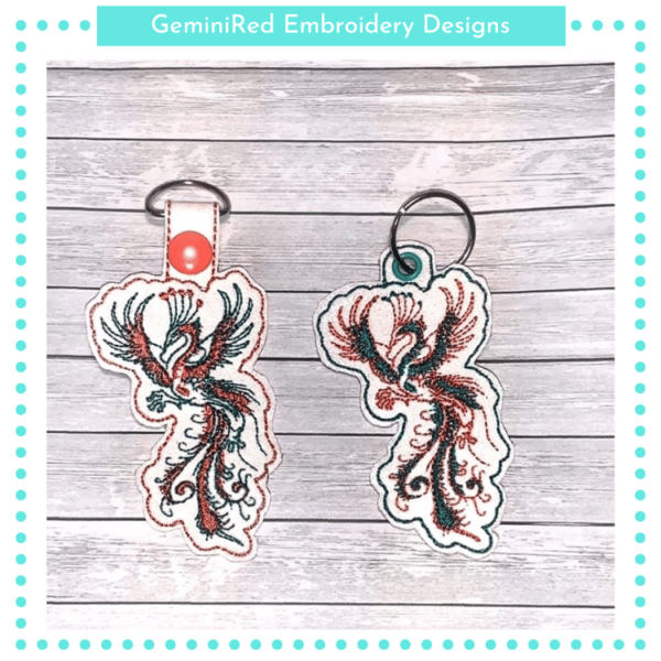 Phoenix Fire Key Fob {Eyelet & Snap}