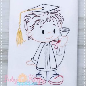 Little Graduation Boy Sketch {Four Sizes}