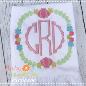 Sea Shell Floral Frame {Four Sizes}