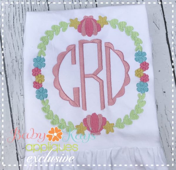 Sea Shell Floral Frame {Four Sizes}