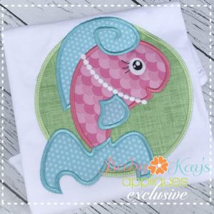 Fish Girl in Circle Frame {Four Sizes}