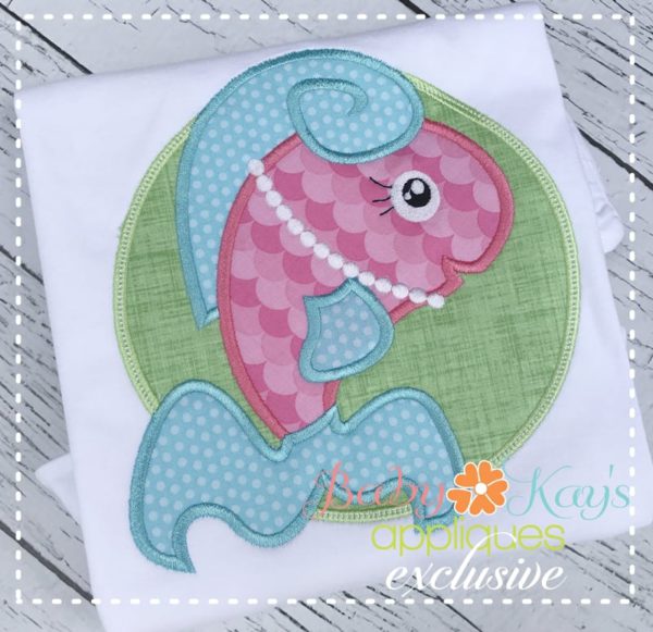Fish Girl in Circle Frame {Four Sizes}