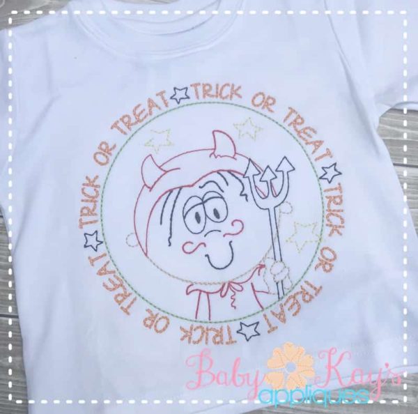 Trick or Treat Devil Sketch {Four Sizes}