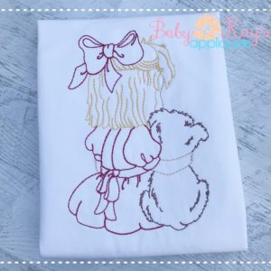 Girl with Dog Sketch {Four Sizes}
