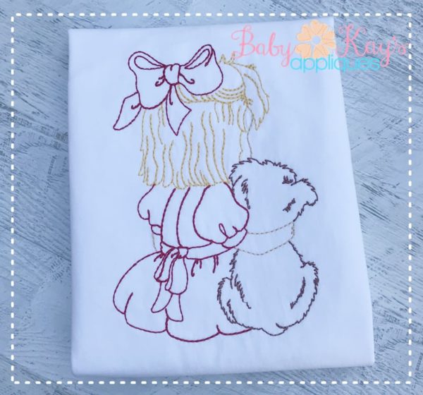 Girl with Dog Sketch {Four Sizes}