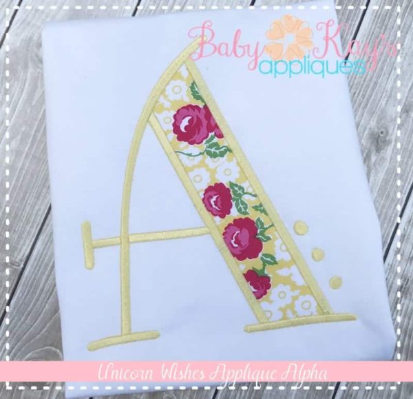 Unicorn Wishes Appliqué Alpha {Four Sizes}