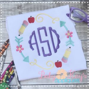 Pencil Flower Circle Frame {Four Sizes}