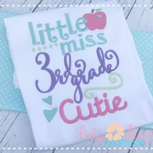 Little Miss 3rd Grade Cutie {Three Sizes}