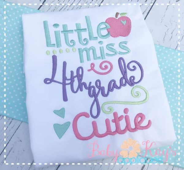 Little Miss 4th Grade Cutie  {Three Sizes}