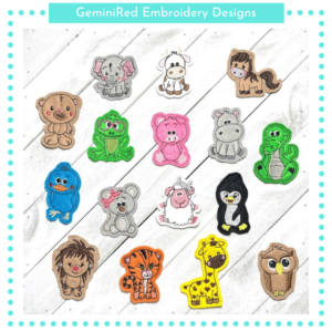 Play Animal 2-inch Feltie Set {4x4}