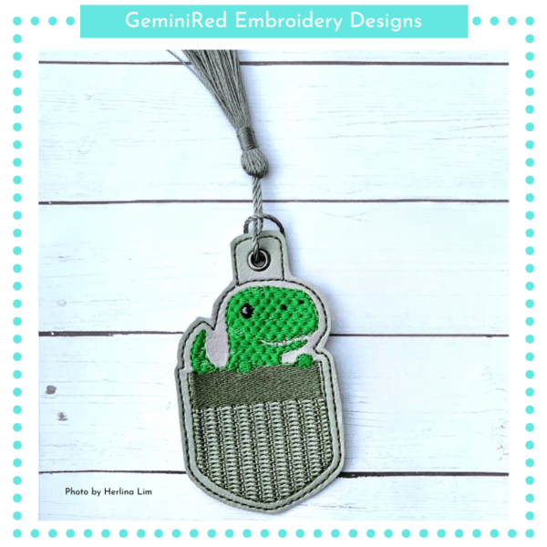 Pocket Dinosaur Key Fob {Eyelet & Snap} - Image 2