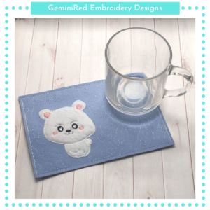 Polar Bear Mug Rug {5x7}