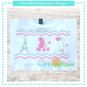 Poodle Eiffel Tower Faux Smock {Three Sizes}