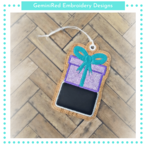 Present Gift Tag Ornament {4x4}