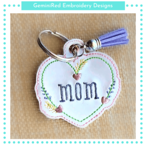 Pretty Heart Key Fob {Eyelet & Snap}