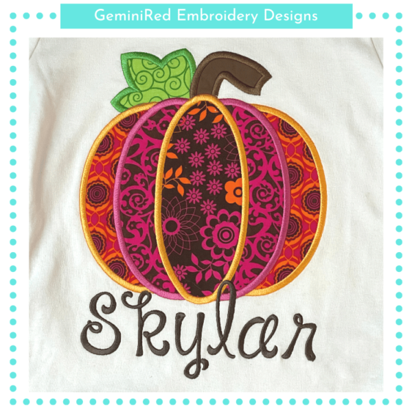 Pumpkin Appliqué {Four Sizes} - Image 2