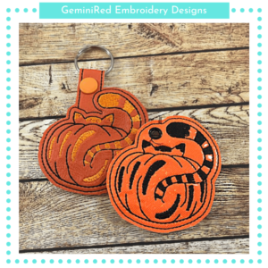 Pumpkin Cat Key Fob {Eyelet & Snap}