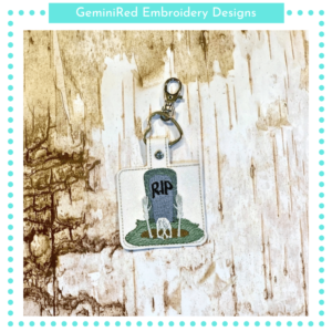 RIP Skeleton Key Fob {Eyelet & Snap}