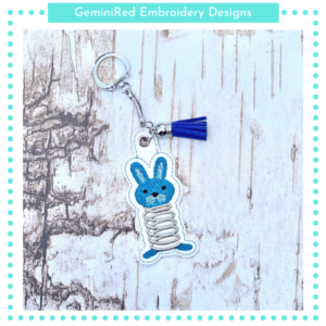 Rabbit Slinky Key Fob {Eyelet & Snap}