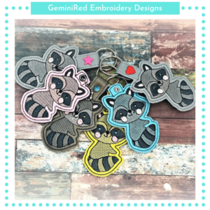 Raccoon Key Fob {Eyelet & Snap}