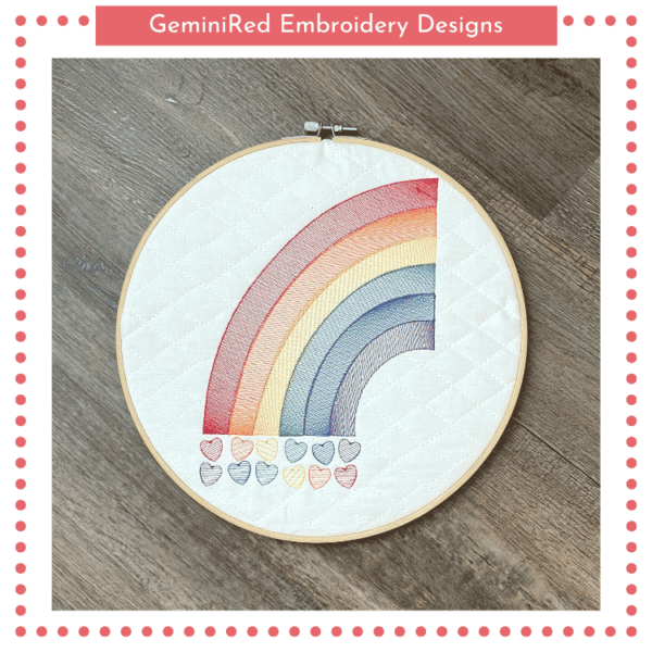 Rainbow Hearts Sketch {Three Sizes} - Image 2