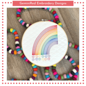 Rainbow Hearts Sketch {Three Sizes}