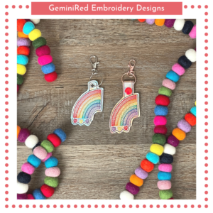 Rainbow Hearts Sketch Key Fob Set {4x4}