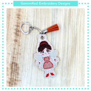 Red Fairy Key Fob {Eyelet & Snap}