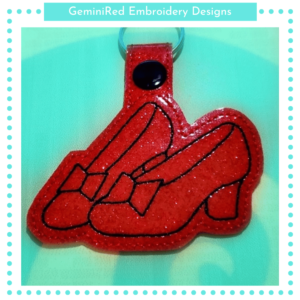 Red Slippers Key Fob {Eyelet & Snap}