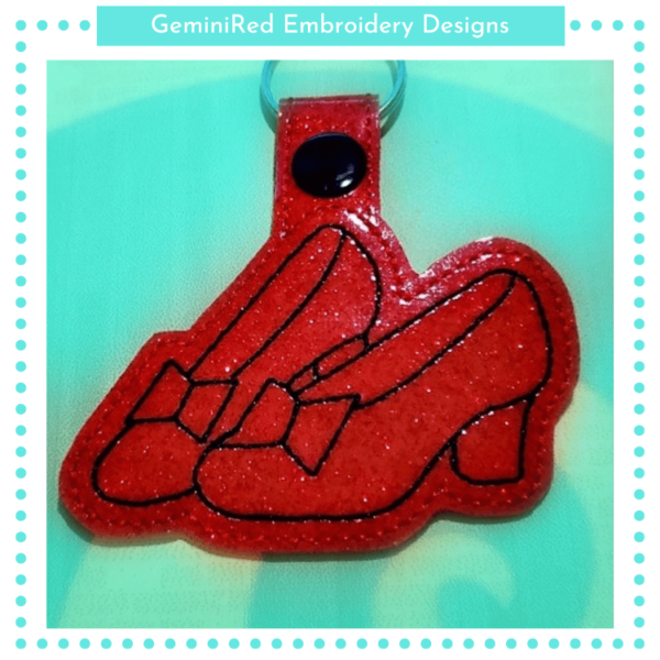 Red Slippers Key Fob {Eyelet & Snap}