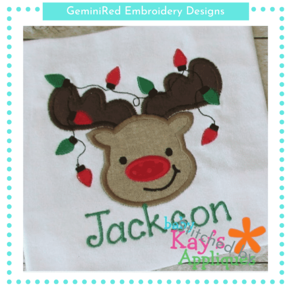 Reindeer Boy with Lights {Four Sizes}